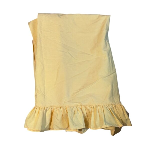 Vintage Ralph Lauren Home Yellow Cotton Ruffle 3 Piece Sheet Set Full Fitted Pil - Picture 3 of 15